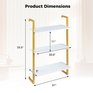 3-Tier Floating Modern Kitchen Shelf for Living Room Home Office and Bathroom-White
