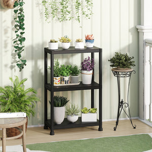 3-Tier Heavy-Duty Plastic Storage Shelves Freestanding Garage Shelving Unit