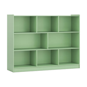 3-Tier Open Bookcase 8-Cube Floor Standing Storage Shelves-Green