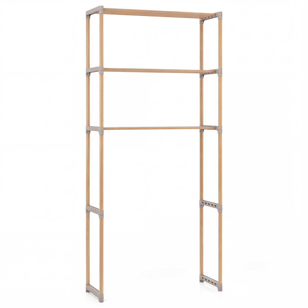 3-Tier Over The Toilet Storage Rack with Open Shelves-Gray