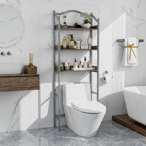 3-Tier Over-The-Toilet Bathroom Spacesaver Storage Rack-Silver
