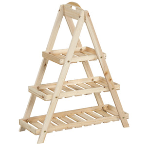 3-Tier Plant Stand Flower Pot Display Shelf-Natural