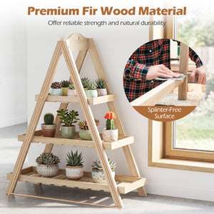 3-Tier Plant Stand Flower Pot Display Shelf-Natural