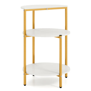 3-Tier Round End Table for Small Space and Bedroom Room-Set of 1