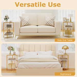 3-Tier Round End Table for Small Space and Bedroom Room-Set of 1