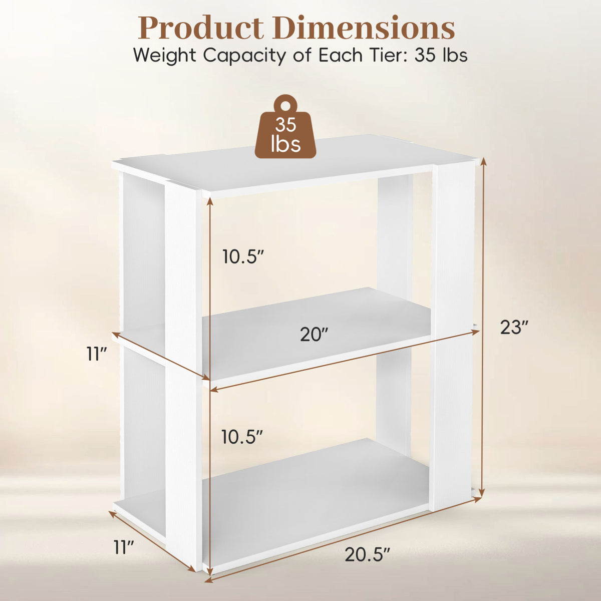 3-Tier Shoe Rack Modern Shoe Organizer with Stackable Design-White