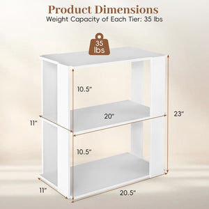 3-Tier Shoe Rack Modern Shoe Organizer with Stackable Design-White