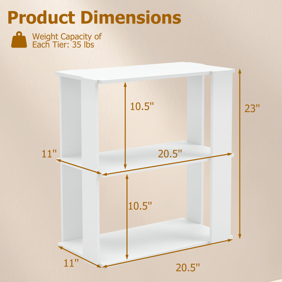 3-Tier Shoe Rack Set of 2 with Stackable Design and Anti-Tipping Device for Closet-White