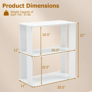 3-Tier Shoe Rack Set of 2 with Stackable Design and Anti-Tipping Device for Closet-White