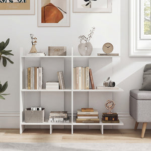3 Tier Wooden Bookshelf with Anti-Tipping Kit-White