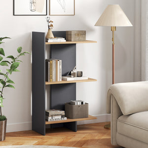 3 Tier Wooden Bookshelf with Anti-Tipping Kit-Oak