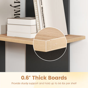 3 Tier Wooden Bookshelf with Anti-Tipping Kit-Oak