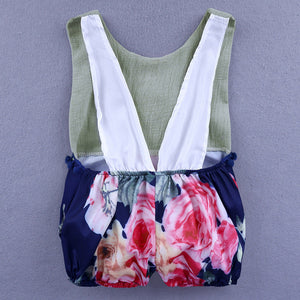 Baby Romper Floral Tassels Sleeveless Backless Jumpsuit for Newborn Baby Girl