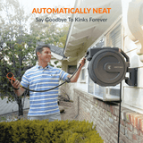 Retractable Garden Hose Reel-1/2in-78ft Metal Bracket