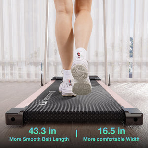 DeerRun A5 Pro Smart 2 in 1 Folding Treadmill Pink with Handrail, 300Lbs