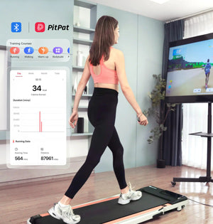 DeerRun A5 Pro Smart 2 in 1 Folding Treadmill Pink with Handrail, 300Lbs