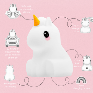 LumiPets® Junior Unicorn - Children's Nursery Touch Night Light