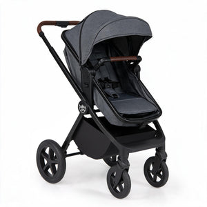 3-in-1 Convertible High Landscape Bassinet Stroller with Reversible Seat-Gray