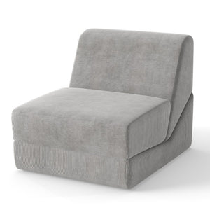 3-in-1 Folding Sofa Bed with Washable Zippered Cover-Gray