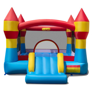 3-in-1 Kids Bouncer with Slide Large Jumping Area and Basketball Hoop without Blower