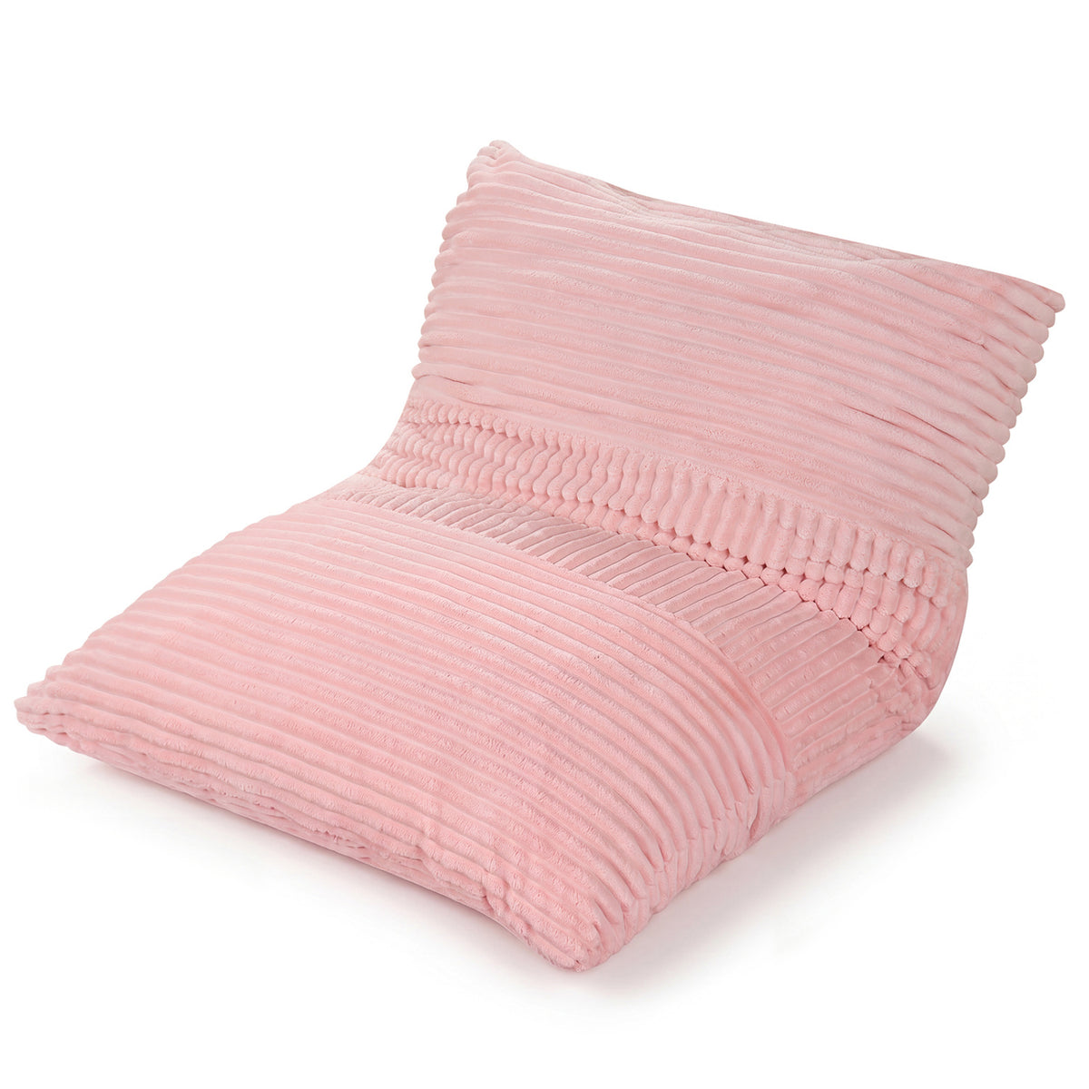 3-in-1 Large Bean Bag Chair with Comfy Corduroy Fabric-Pink
