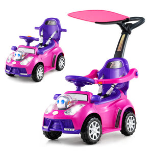 3 in 1 Push Car for Toddler Stroller Sliding Walking Car for Boys and Girls-Pink