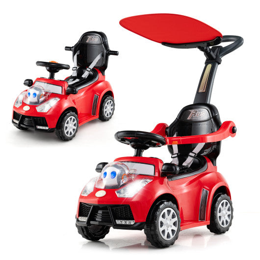 3 in 1 Push Car for Toddler Stroller Sliding Walking Car for Boys and Girls-Red