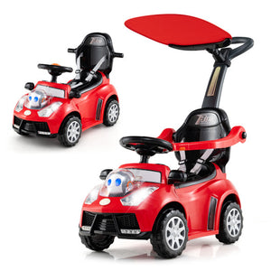 3 in 1 Push Car for Toddler Stroller Sliding Walking Car for Boys and Girls-Red