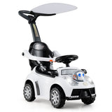 3 in 1 Push Car for Toddler Stroller Sliding Walking Car for Boys and Girls-White