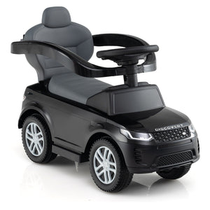3 in 1 Push Car with Removable Handle and Guardrail for Kids 18-36 Months Old-Black