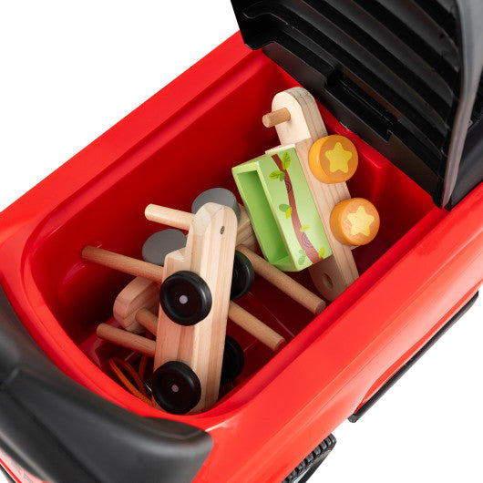 3 in 1 Push Car with Removable Handle and Guardrail for Kids 18-36 Months Old-Red