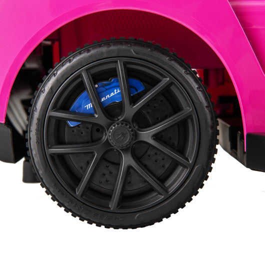 3-in-1 Ride on Push Car Maserati Licensed Sliding Car with Music-Pink