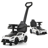3-in-1 Ride on Push Car Maserati Licensed Sliding Car with Music-White