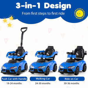 3-in-1 Toyota Licensed Foot-to-Floor Stroller Sliding Walking Toy-Blue