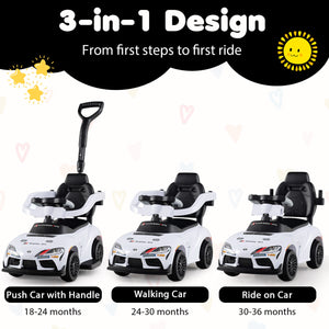 3-in-1 Toyota Licensed Foot-to-Floor Stroller Sliding Walking Toy-White