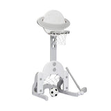 3 in 1 Height Adjustable Kids Basketball Hoop Set with Balls-White