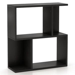 3-Tier Bookshelf with Display Shelf for Small Space-Black