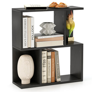 3-Tier Bookshelf with Display Shelf for Small Space-Black