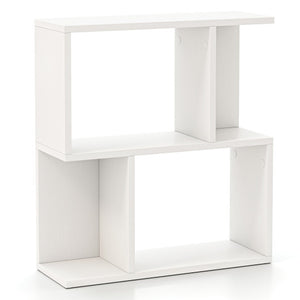 3-Tier Bookshelf with Display Shelf for Small Space-White