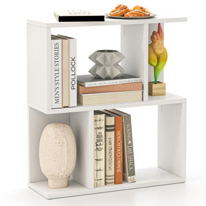 3-Tier Bookshelf with Display Shelf for Small Space-White