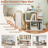 3-Tier Bookshelf with Display Shelf for Small Space-White