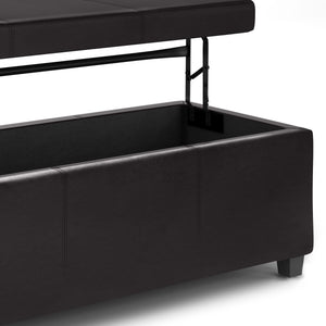 Avalon - Lift Top Rectangular Storage Ottoman - Tanners Brown by Couch.com