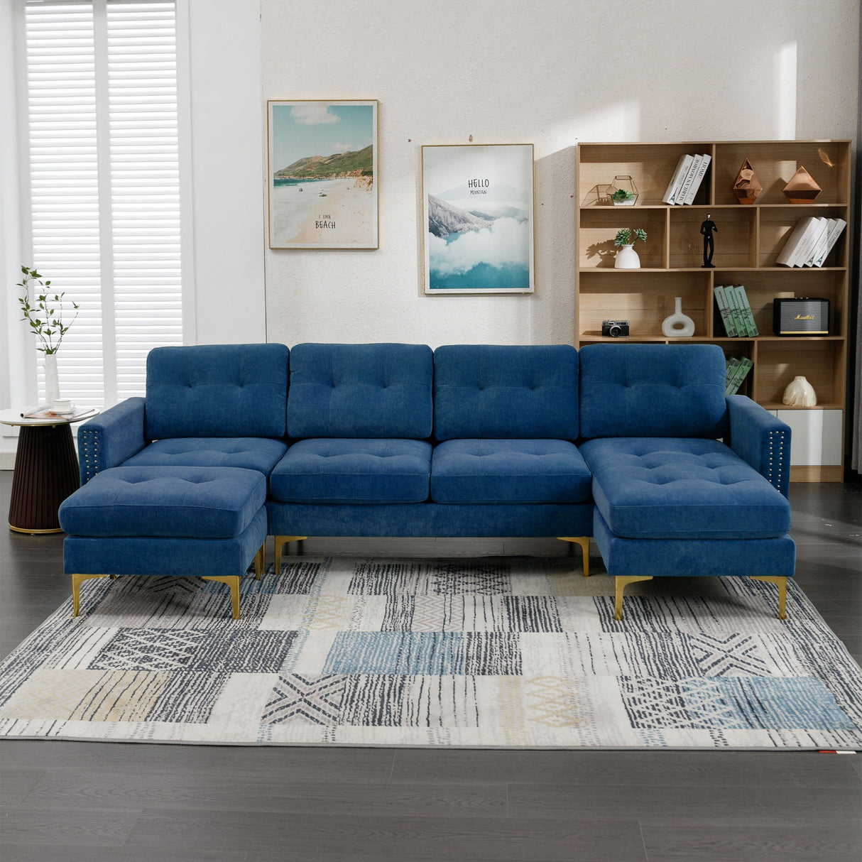 Modern L - Shape Convertible Sectional Sofa With Movable Ottoman by Couch.com