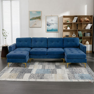Modern L - Shape Convertible Sectional Sofa With Movable Ottoman by Couch.com