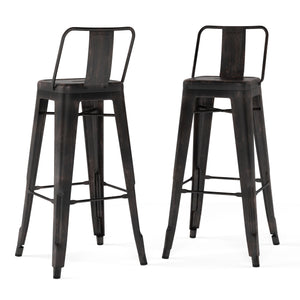 Rayne - Curved Back Metal Stool (Set of 2) by Couch.com