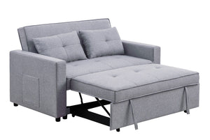 Zoey - Linen Convertible Sleeper Loveseat With Side Pocket by Couch.com