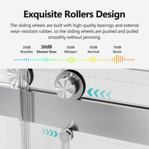 Frameless Double Sliding Soft-Close Shower Door, 3 / 8" (10Mm) Thick SGCC Tempered Glass Door, Matte by Couch.com