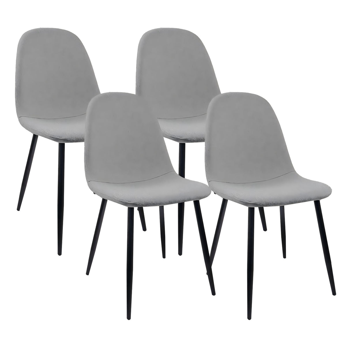 Modern Accent Dining Chairs Upholstered Seat, Metal Legs (Set of 4) by Couch.com