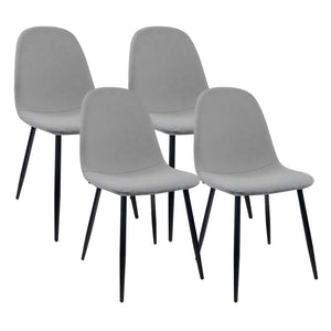 Modern Accent Dining Chairs Upholstered Seat, Metal Legs (Set of 4) by Couch.com