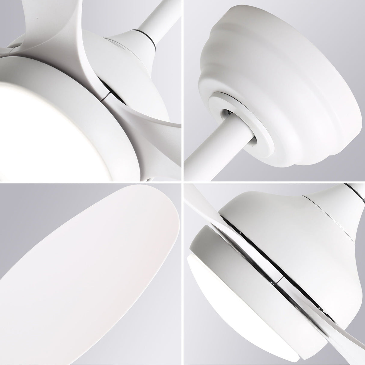 42" Ceiling Fan With Light And Remote Cotnrol 6 Speeds DC Reversible Motor - White by Couch.com